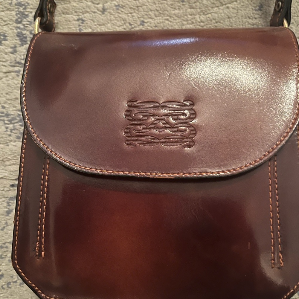 Spanish leather brown handbag.